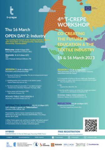 Poster for Open Day 2 of T-CREPE 4th WORKSHOP 